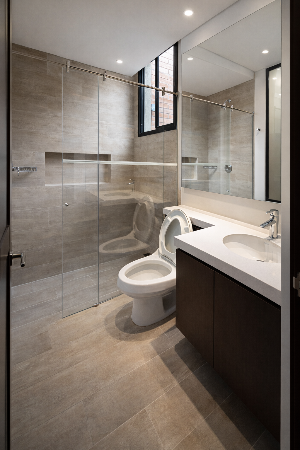 Baño moderno con detalles contemporáneos